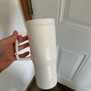 White Ghost Embossed Travel Mug
